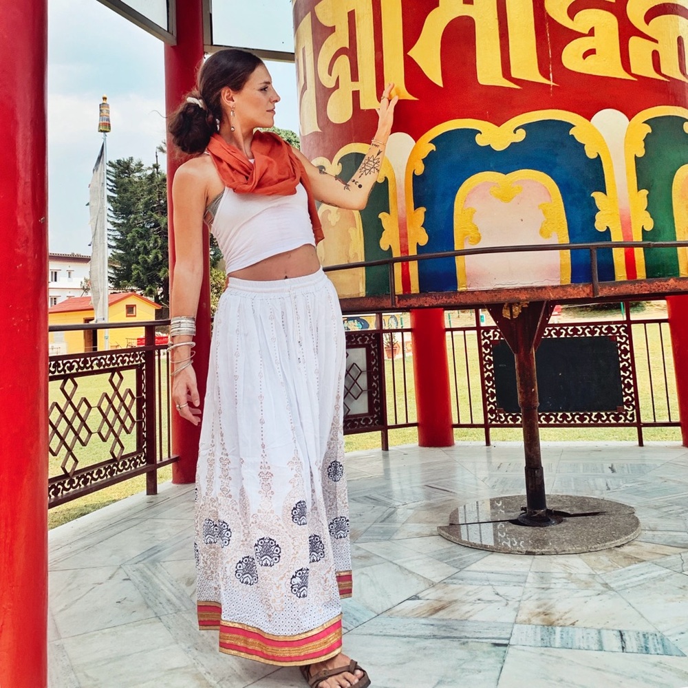 Beautiful hand embroidered Skirt from India